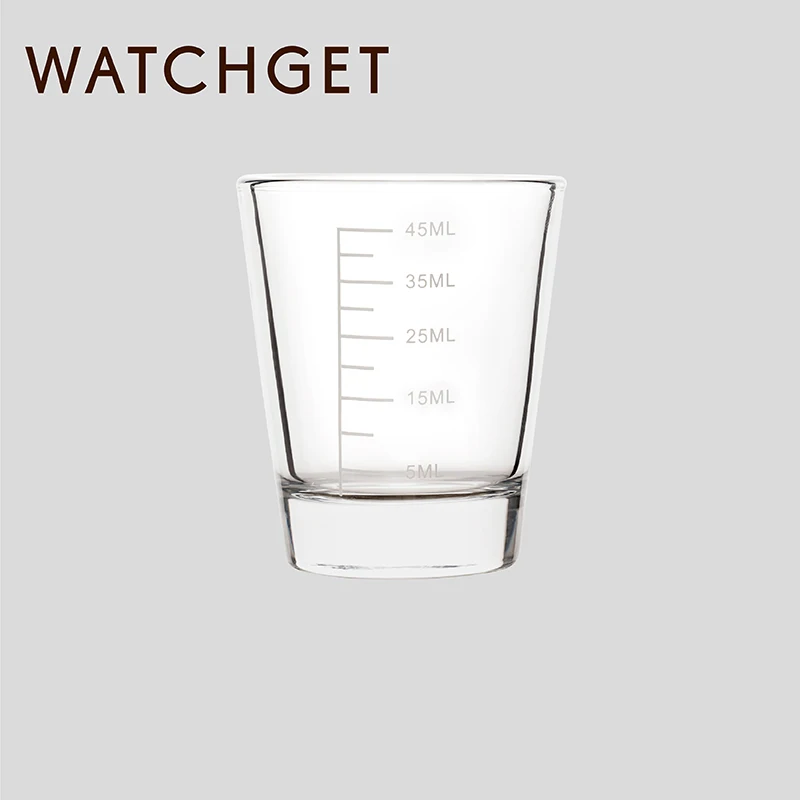 watchget Glass 45/60ml Espresso Shot Cup, Espresso Measuring Cup Insdie Mark Glass Measuring Shot Cup for Barista