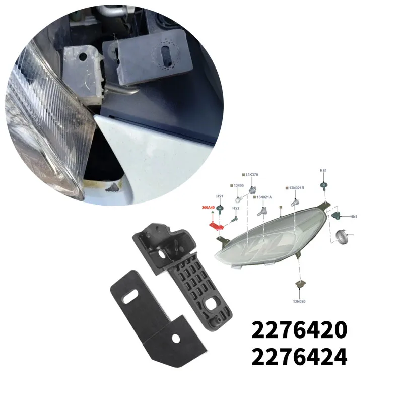 2Pcs Car Front Headlight Headlamp Repair Kit Bracket Clip For 2017-2023 Ford Fiesta Mk8 2276420,2276424 Easy Installation