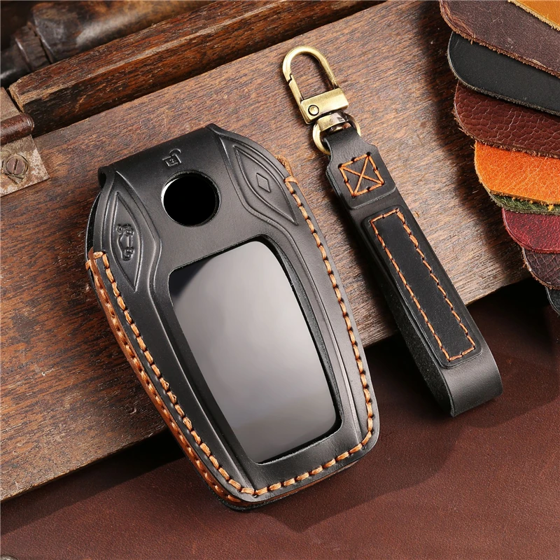 

Leather Car Key Case LCD Smart Remote Cover LED Display Shell Bag For BMW G11 G12 G30 G31 G01 G02 5 7 Series X5 X7 M5 M8 M760Li