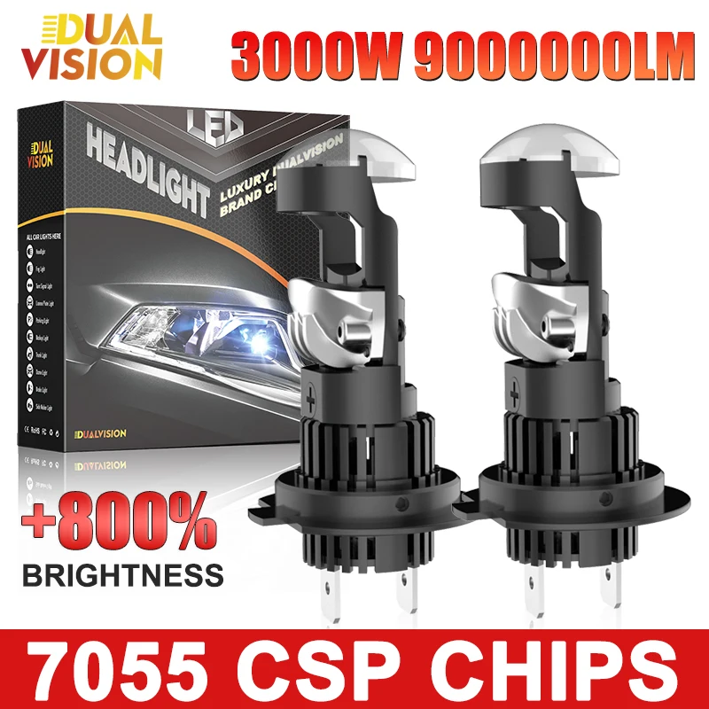 

Dualvision H7 LED Projector Lens H9 H8 H11 9005 HB3 9006 HB4 Led Car Headlight Bulb Canbus 9000000LM High Low Beam Mini Lamp 12V