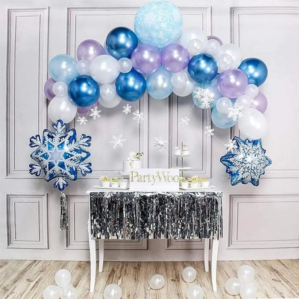 1Pc Snow Shape Party Balloons 3 Styles Large Medium Small Snow Shape  Foil Helium Balloons for Baby Shower Kids Party Supplies