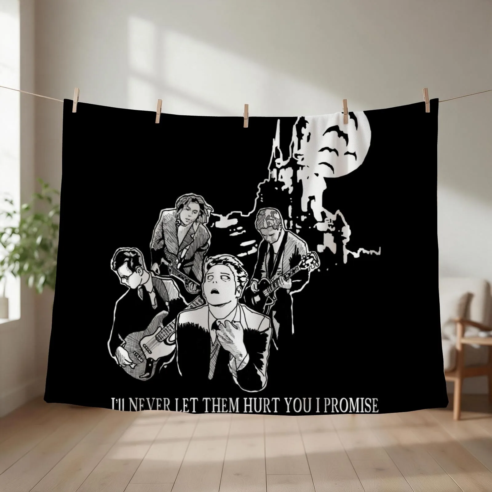 Vampires Will Never Hurt You Manga Style Throw Blanket Baby funny gift Luxury Brand Decorative Sofas Blankets