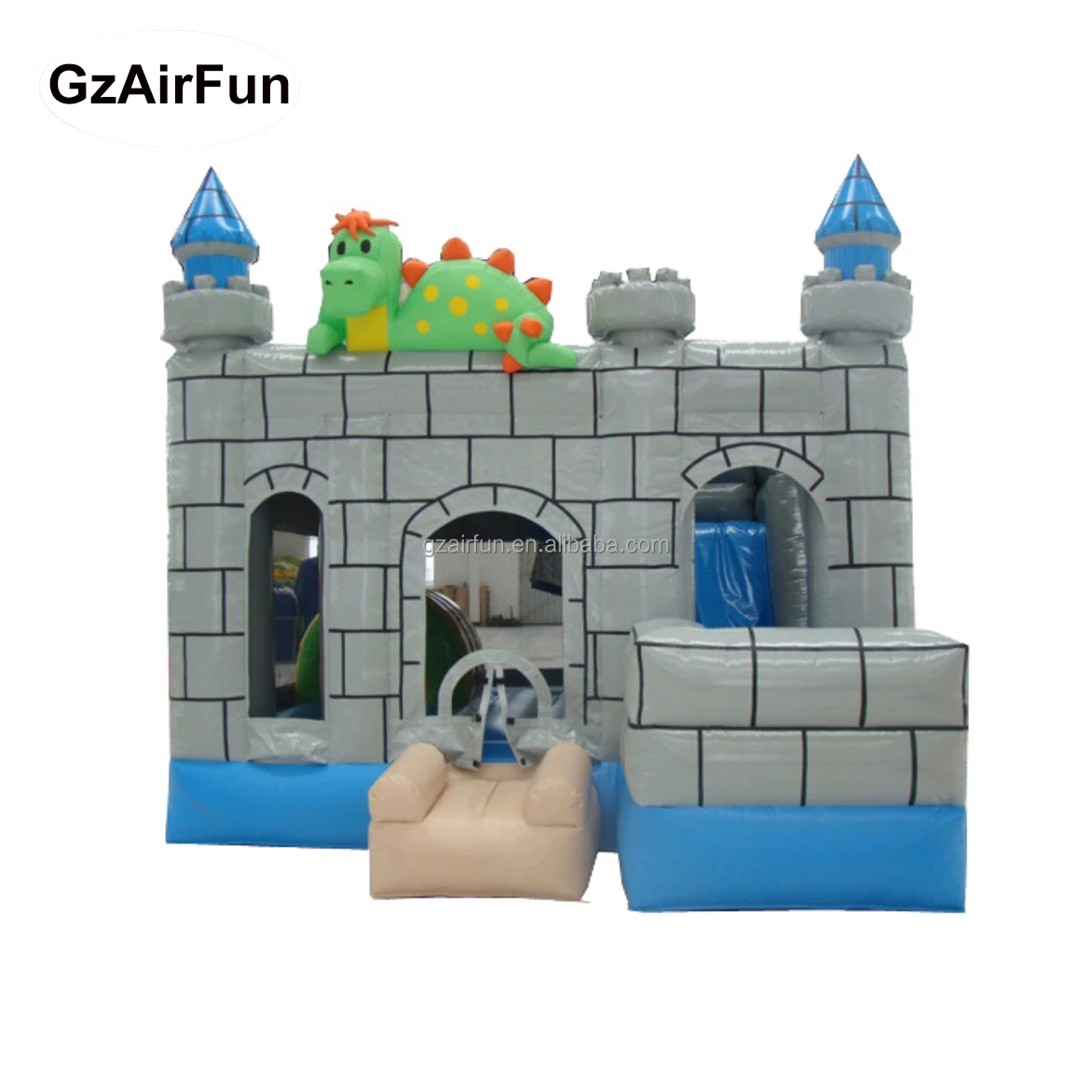 Popular Commercial Inflatable Bouncer With Slide PVC Moonwalk & Dinosaur Jumping Castle Combo Model Type for Sale