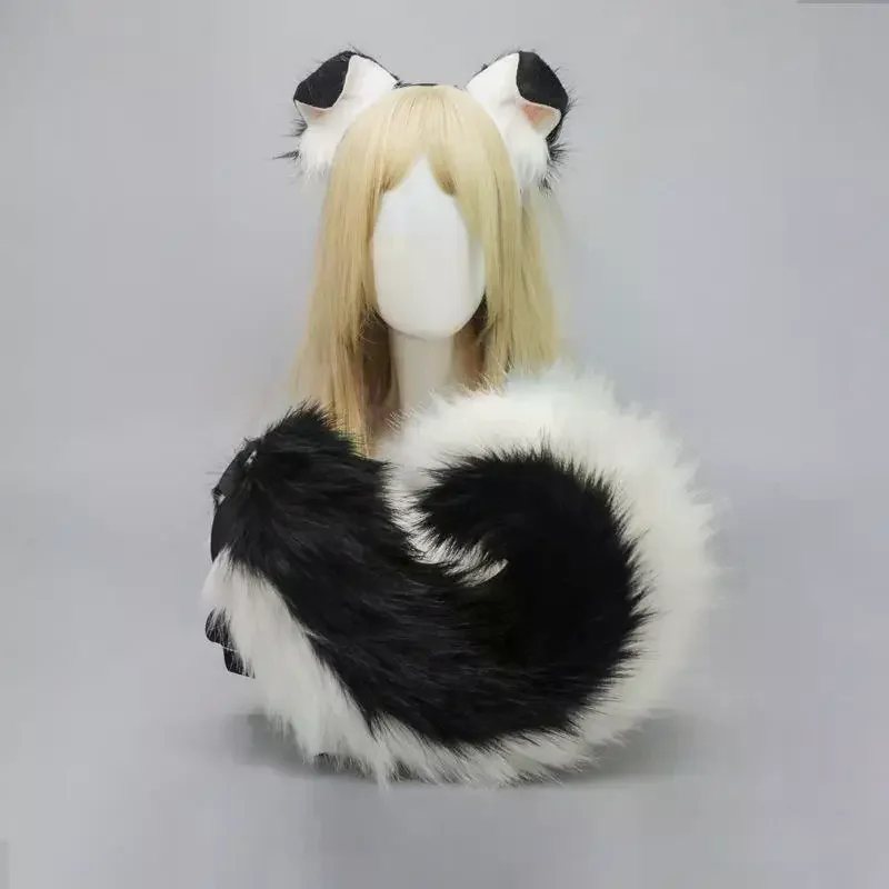 /HTF/1Pcs Simulation Plush Animal Ears Tail Furry Anime Dog Ear Headband Tail Cartoon Comic-Con Cosplay Costume Accessories