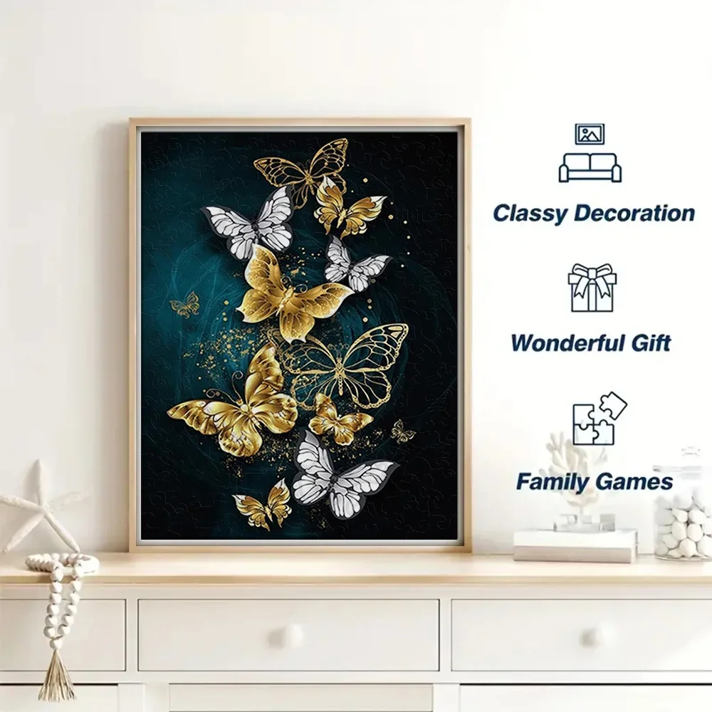 Colorful Butterfly Wooden Puzzles, Plane Puzzles Unique Shape High Quality Puzzles Mother Love Wooden Puzzles For Adults