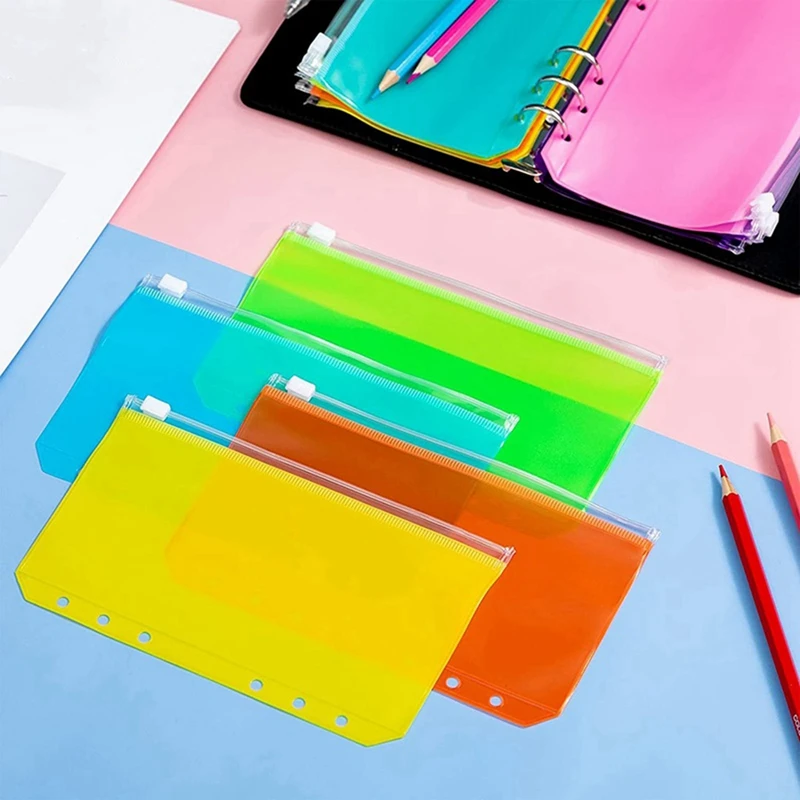 A6 กระเป๋าซิปหลวมหนังสือ Macaron โน้ตบุ๊ค PU หนัง Creative Bookkeeping เงินสด Budget Book