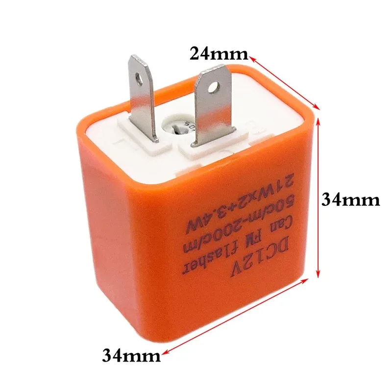 12V Universal 2 Pin Led Flasher Relay Motorcycle Switch Flasher Turn Signal Light Speed Adjustable Moto Electronic Relay Winker
