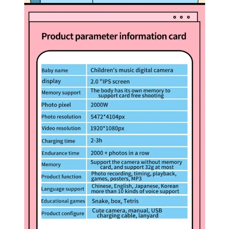 X11 Kindercamera Mini Cartoon HD Digitale Camera Jongens en Meisjes Draagbare 1080P Camera Speelgoed voor Kinderen Verjaardag Kerstcadeau