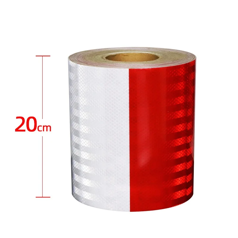 2 سنتيمتر/3 سنتيمتر/5 سنتيمتر/10 سنتيمتر/15 سنتيمتر/20 سنتيمتر PET أبيض أحمر عاكس ملصق الشريط لسلامة المرور