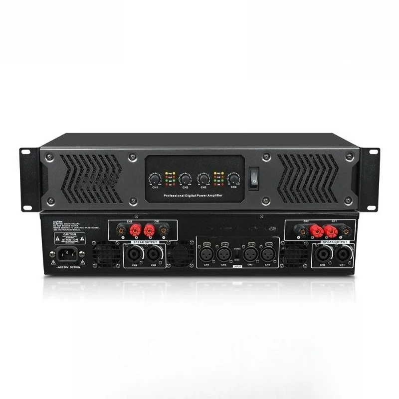 Four-channel digital power amplifier, professional pure post-stage high-power stage performance, power amplifier
