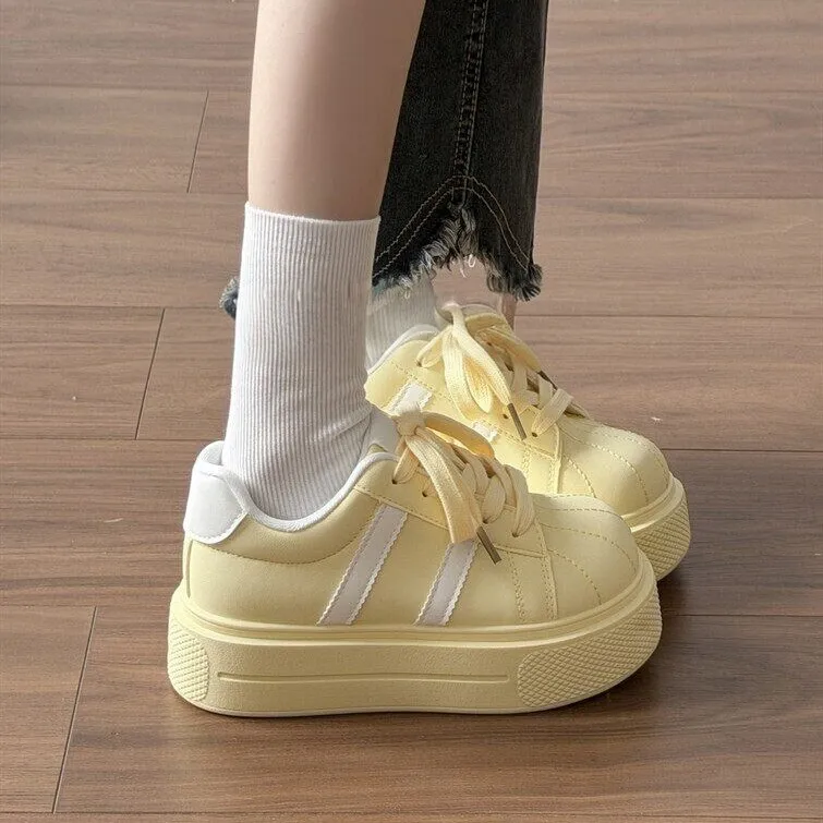 Women's Casual Thick Bottom Platform Shoes Summer Leisure All-Match Student Bread Shoe Trendy Women's Shoes Increased Height
