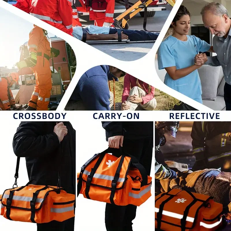 مجموعة الإسعافات الأولية الخارجية، مجموعة طبية، شريط عاكس ذو سعة كبيرة، مجموعة إنقاذ محمولة باليد، أحمر وبرتقالي