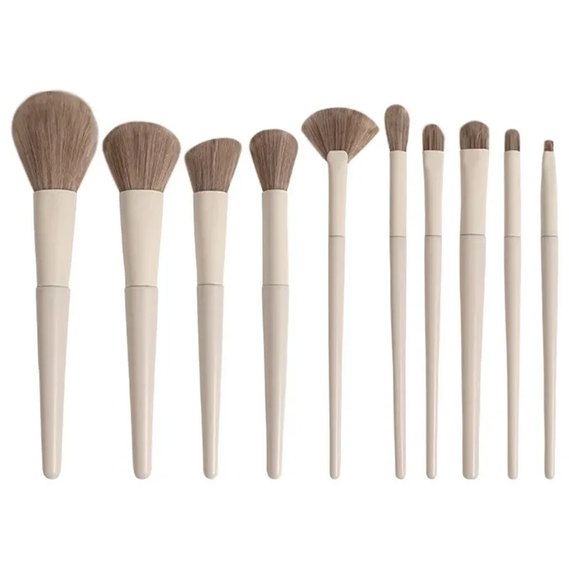 ABGU 10PCS Makeup Brush Set Makeup Concealer Brush Blush Loose Powder Brush Eye Shadow Highlighter Foundation Brush Tools