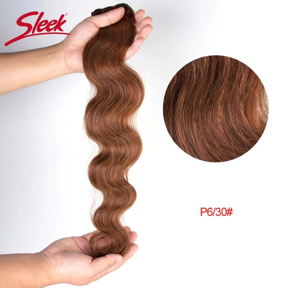 Sleek Brazilian Blond P4/27 P6/27 Body Wave Human Hair Weave Bundles Natural Remy Brown P6/30 P1B/30 Colored Hair