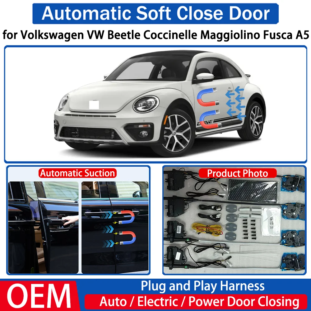 

for Volkswagen VW Beetle Coccinelle Maggiolino Fusca A5 Car Automatic Soft Close Door Electric Suction Auto Power Closing System