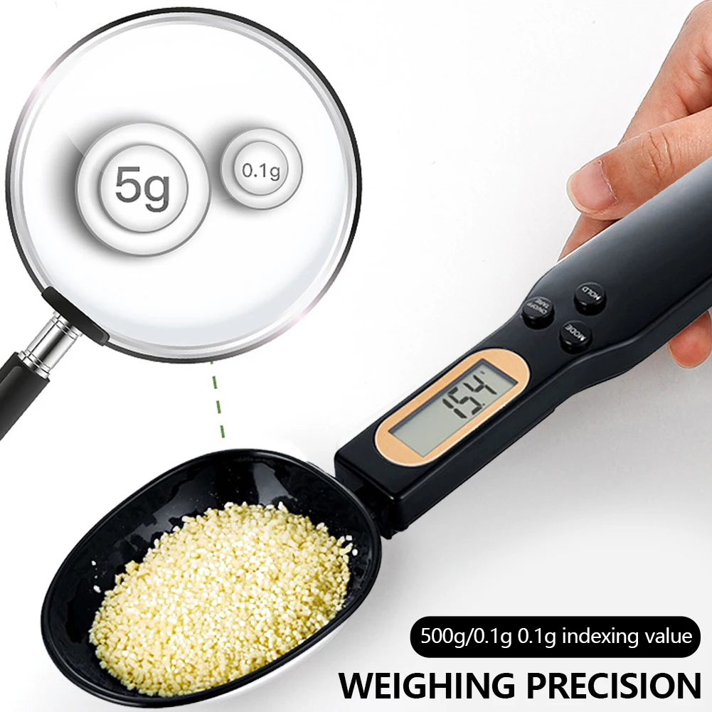 500g/0.1g Portable LCD Digital Kitchen Scale Mini Pets Food Measuring Spoon Gram Electronic Spoon Weight Volumn Food Scale