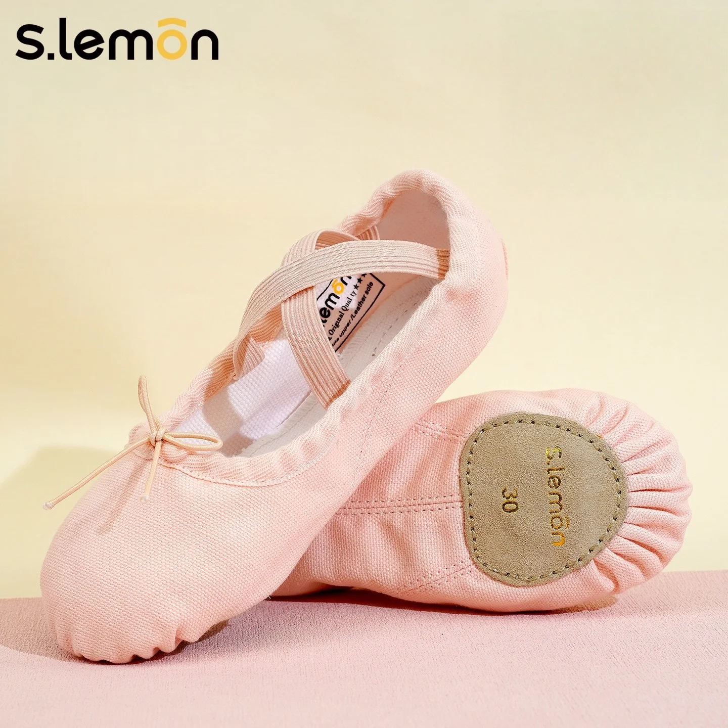 

Детская балетная танцевальная обувь S.lemon для девочек, обувь из двойной парусины из коровьей замши на мягкой подошве, тренировочная обувь в китайском стиле с кошачьей лапой