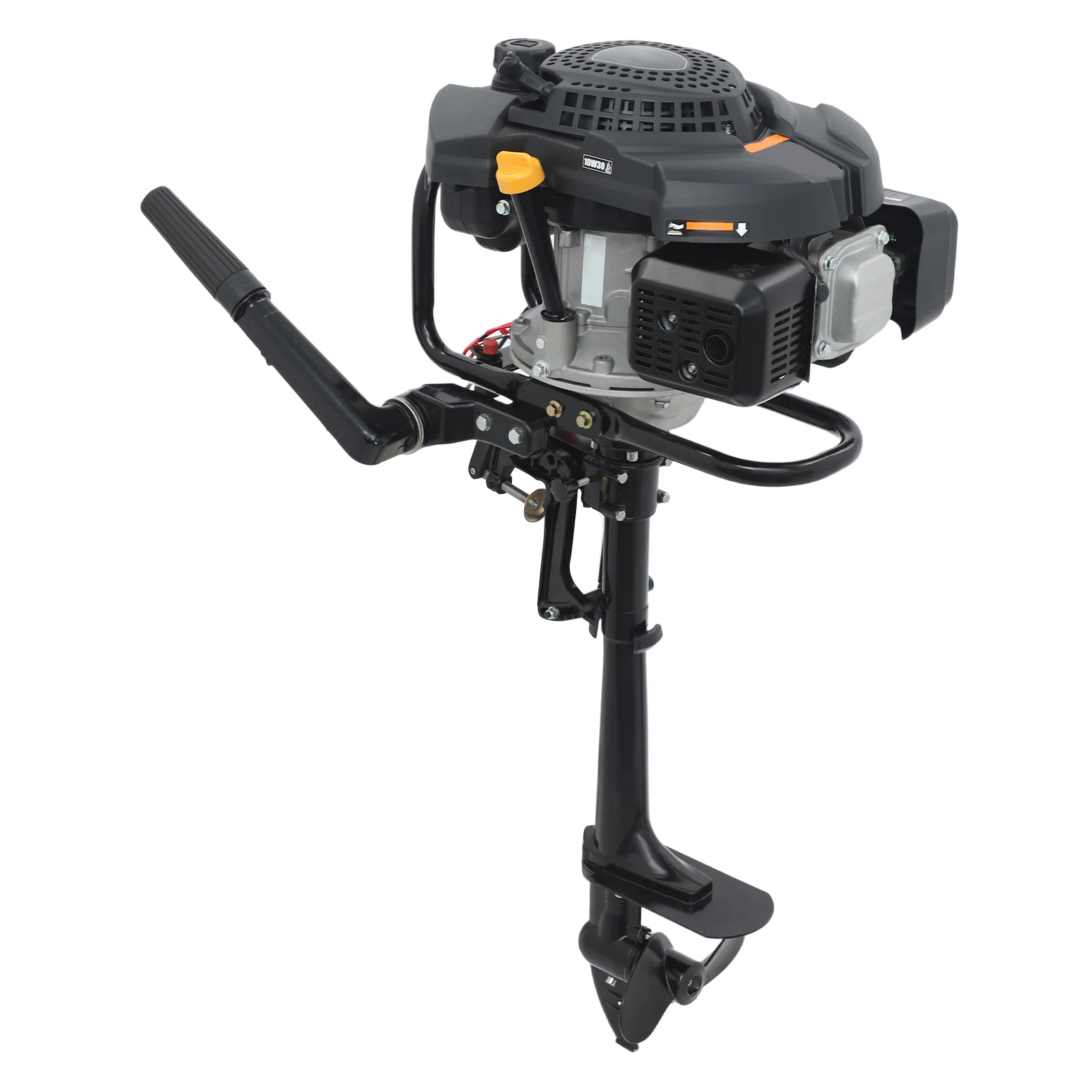 4-Stroke 224cc Outboard Boat Engine Single Cylinder Air-cooled Outboard Motor Manual Pull Start 3600rpm For Boat Fishing