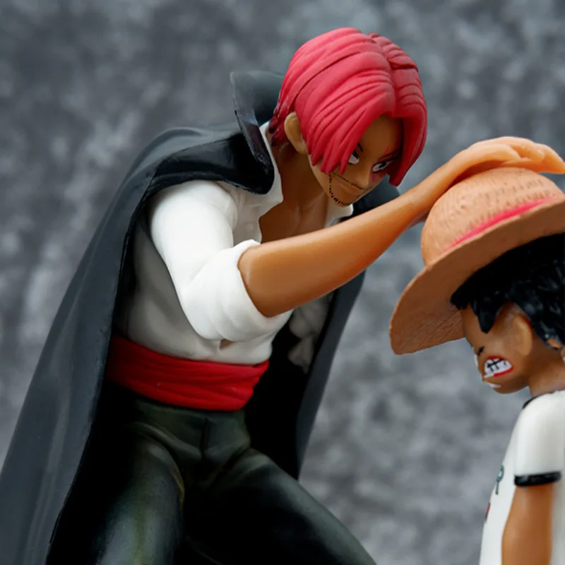 Figura de Anime de One Piece, sombrero de paja de cuatro emperadores, Luffy, periférico, decoración de colección, modelo hecho a mano, regalo de Navidad, 18cm