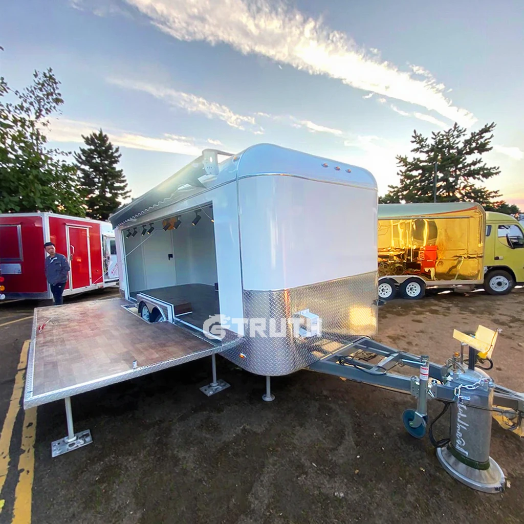 Mobile Bar Trailers Multi-function Food Boutique Cinema Wedding Flower Cart Stage Mobile Food Trailer