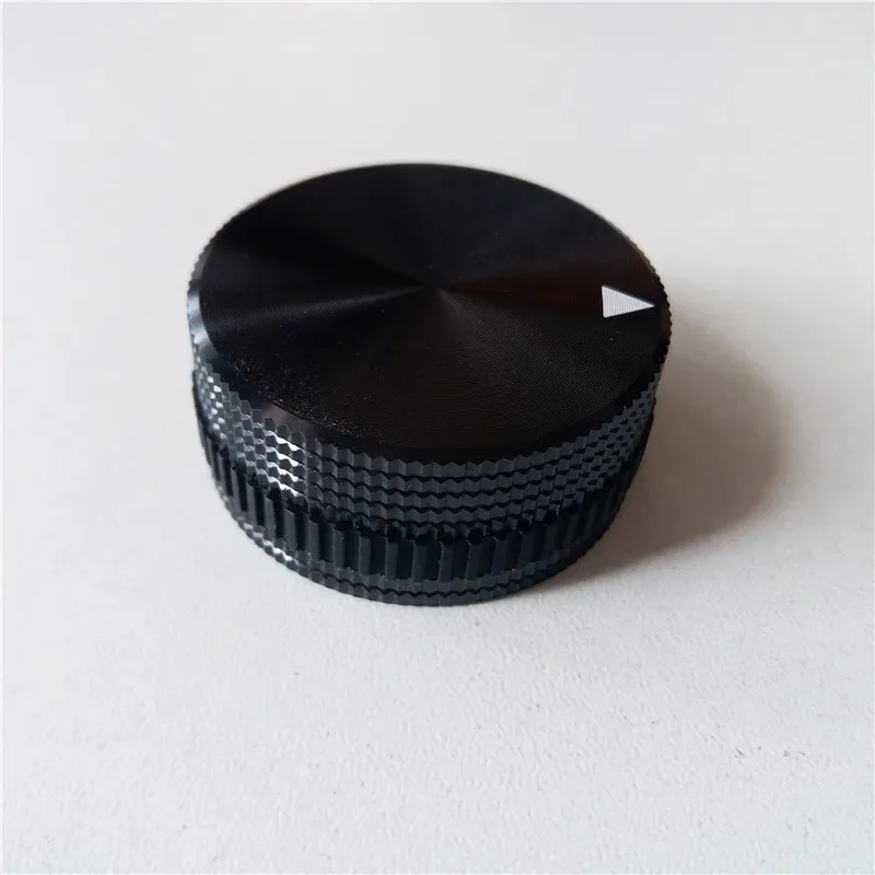 2pcs Aluminum Alloy Knob Black Lattice Potentiometer Rubber RingTriangle 40*18mm Slotted Encoder Amplifier Volume Switch Button