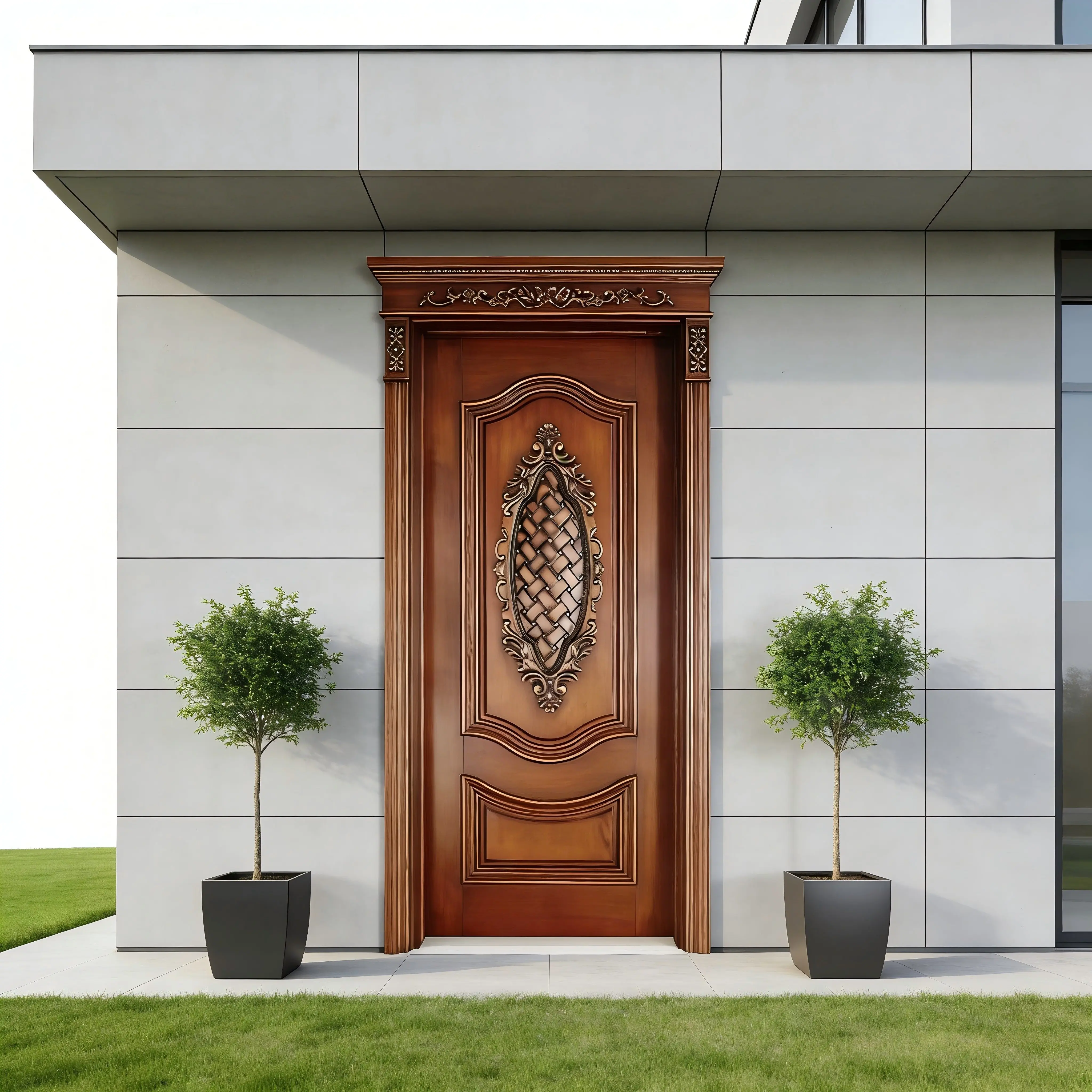 

Дверь из массива дерева для интерьера, индивидуальный дизайн с глянцевым покрытием, для спальни/офиса/ванной комнаты