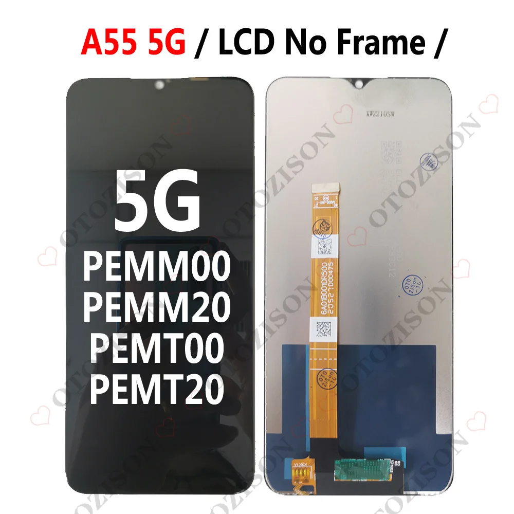 For OPPO A55 LCD 4G CPH2325 LCD With Frame A55 5G PEMM00 PEMM20 Display Screen Touch Sensor Digitizer Assembly Replacement Parts