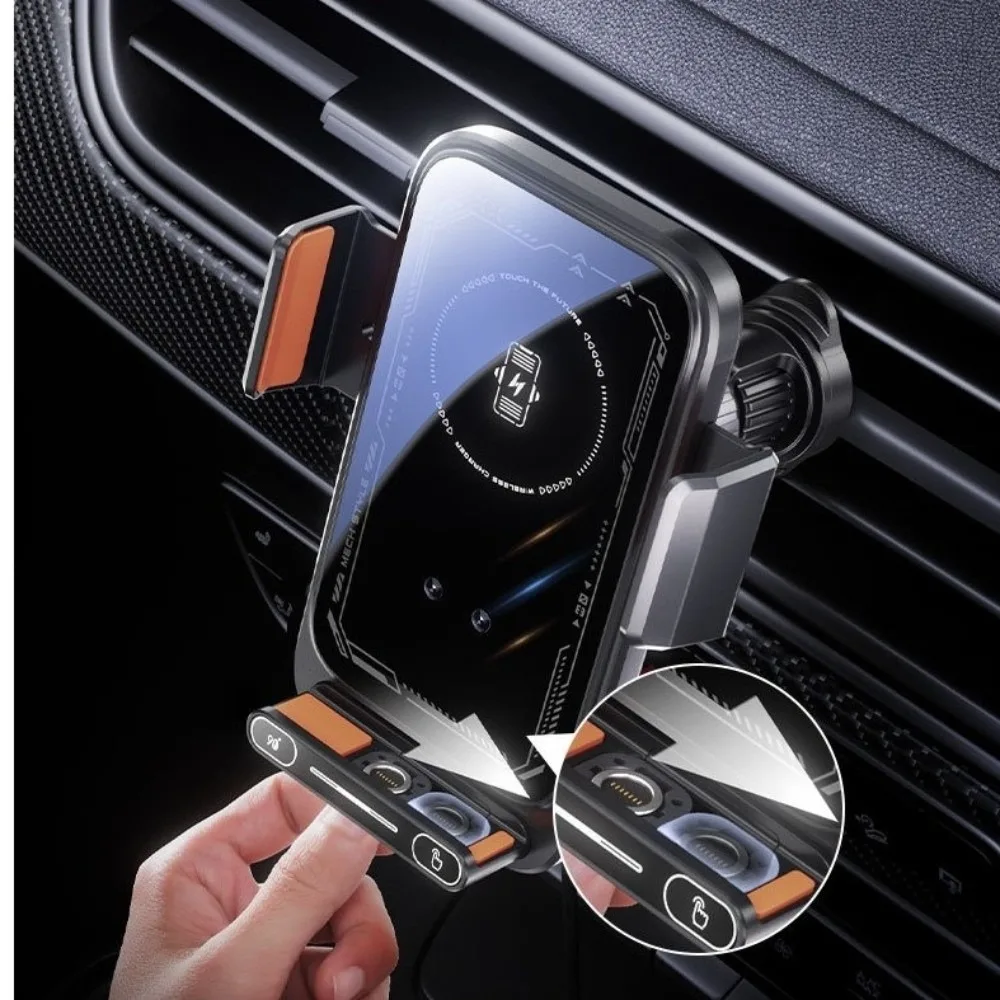 66W Fast Charging Car Phone Charger Auto Sensing Auto Induction Mobile Phone Holder Charger One Key Release Wireless Charger