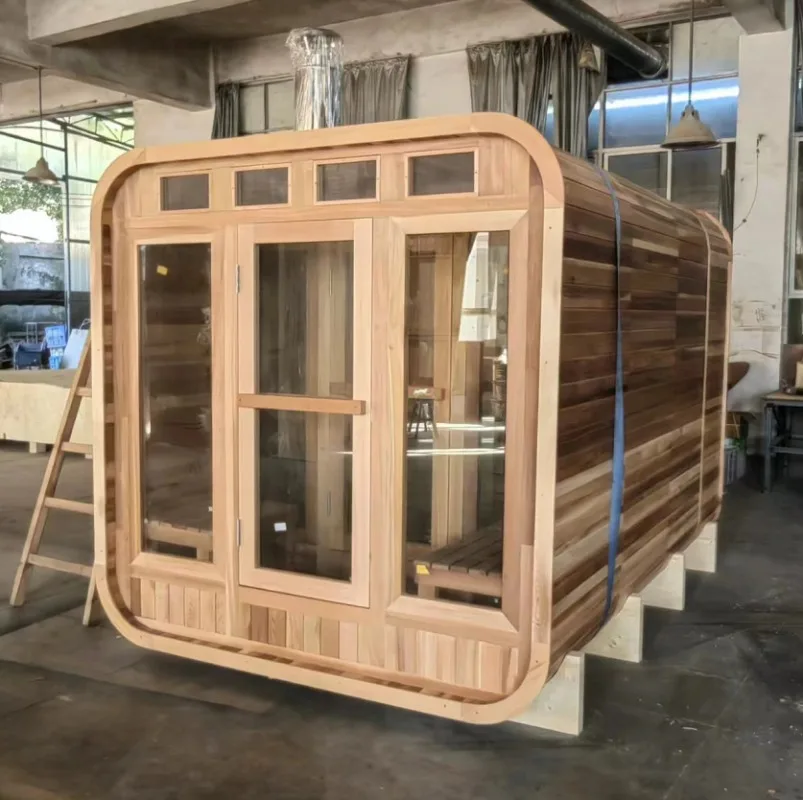 

Сауна с красным кедровым кубом и аксессуарами для сауны Outdoor Plaza Smart Sauna