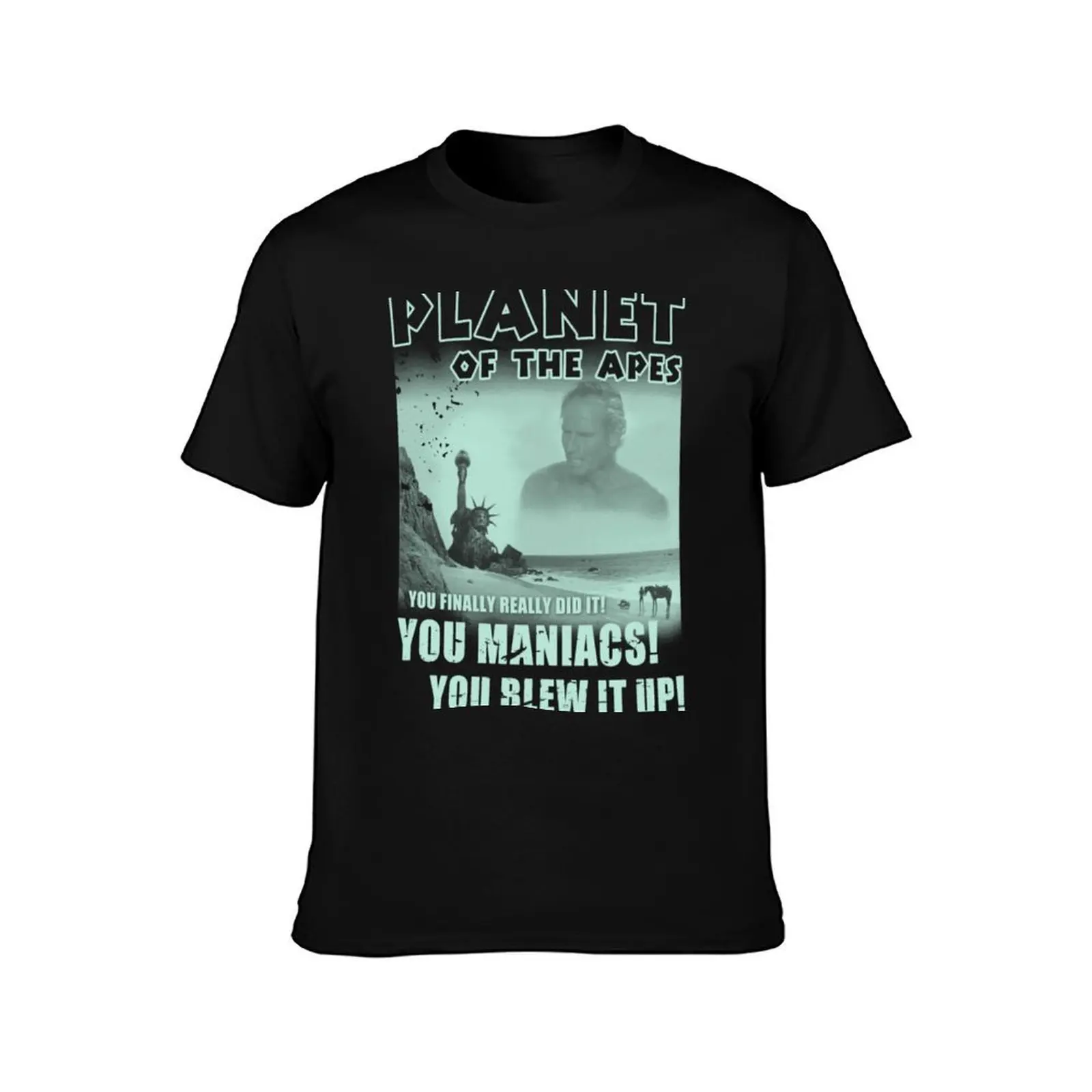Planet of the apes T-Shirt, Summer Casual Cotton Tee, Oversized Streetwear Tops, Vintage Graphic Print, Loose Fit Short Sleeve - view 2