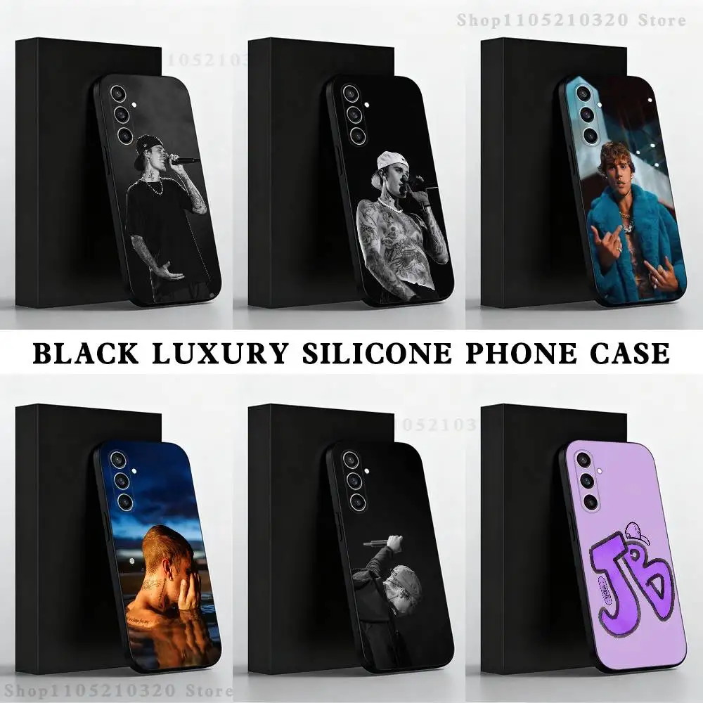 

Singer J-Justin B-Bieber Phone Case For Samsung S 25,24,23,22,30,21,10,9,Ultra,Plus,Lite,FE,4,5 G Black Soft Case