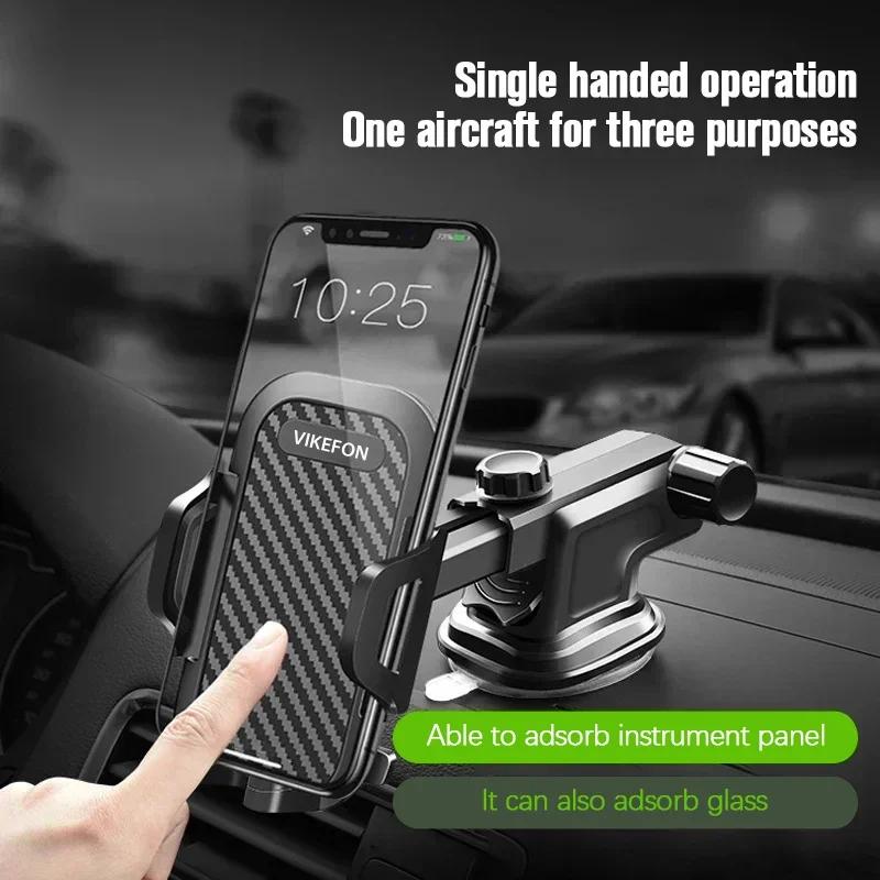 VIKEFON Sucker Car Mobile Phone Holder Mount Dashboard Suction Cup Support in Car Bracket Navigation Universal Stand for Phones