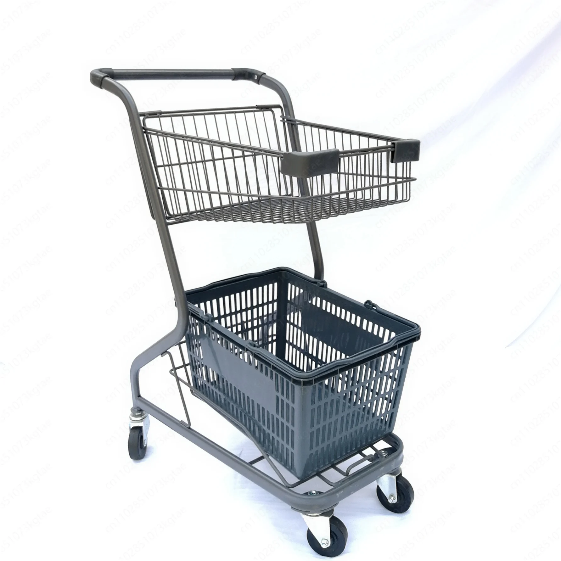Pink Market 2 baskets shopping cart with wheels 60L