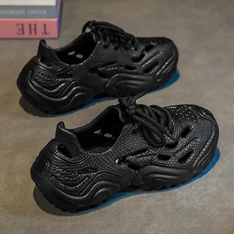 

Мужские летние пляжные сандалии с широкой подошвой и ремешками, в ретро-стиле, с технологиями Bascket Technologies, трендовые кроссовки-шлепанцы