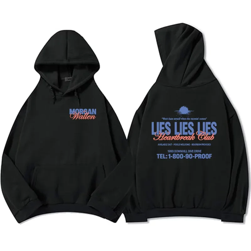 

LIES LIES LIES Morgan-Wallen Hoodies Streetwear Hip Hop Men/Women Sweatshirts Winter/Fall Long Sleeve Graphic Pullovers Male