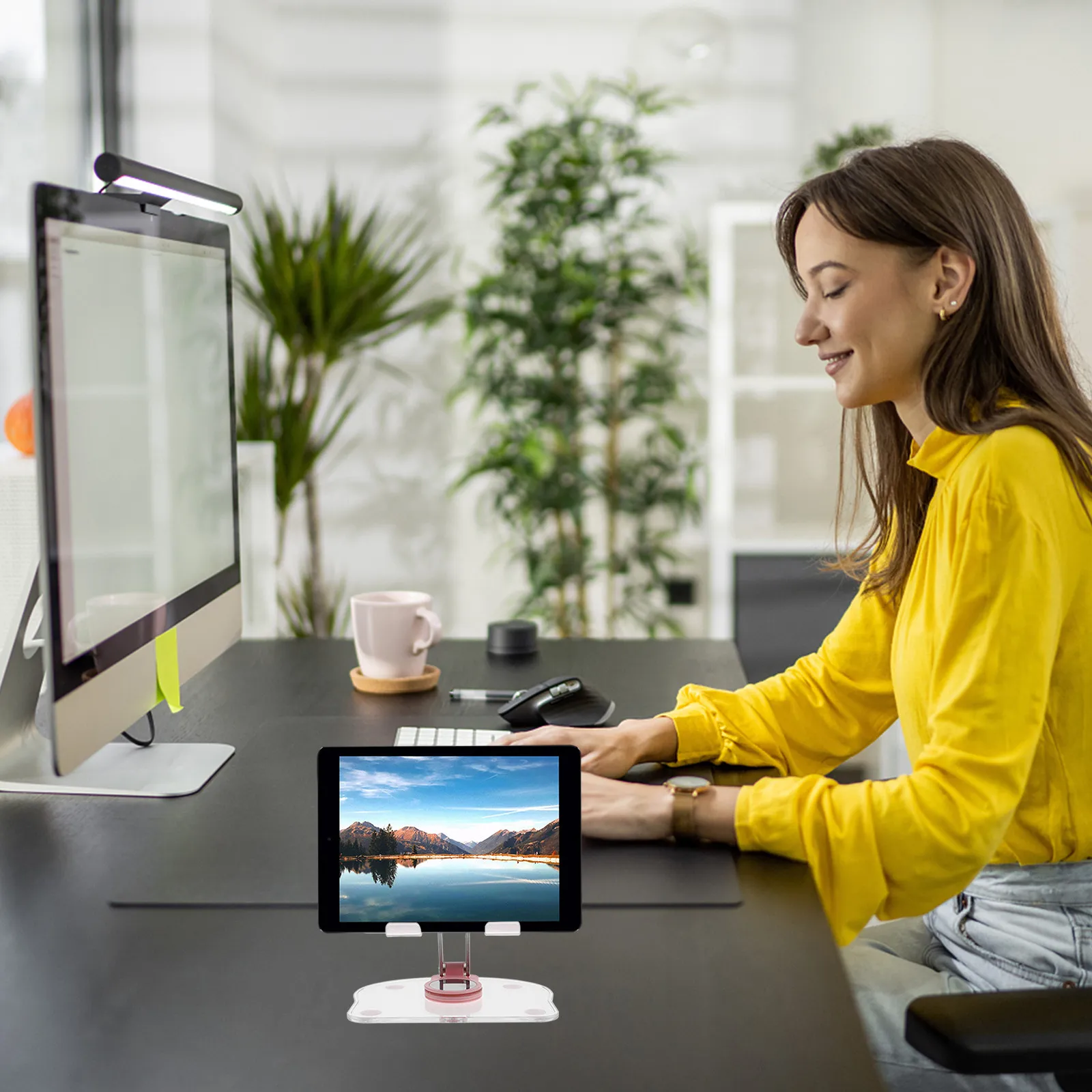 

Прозрачная акриловая подставка для планшета, складная, с поворотом на 360°, эргономичная, регулируемая, настольная, для рисования, офиса, видео