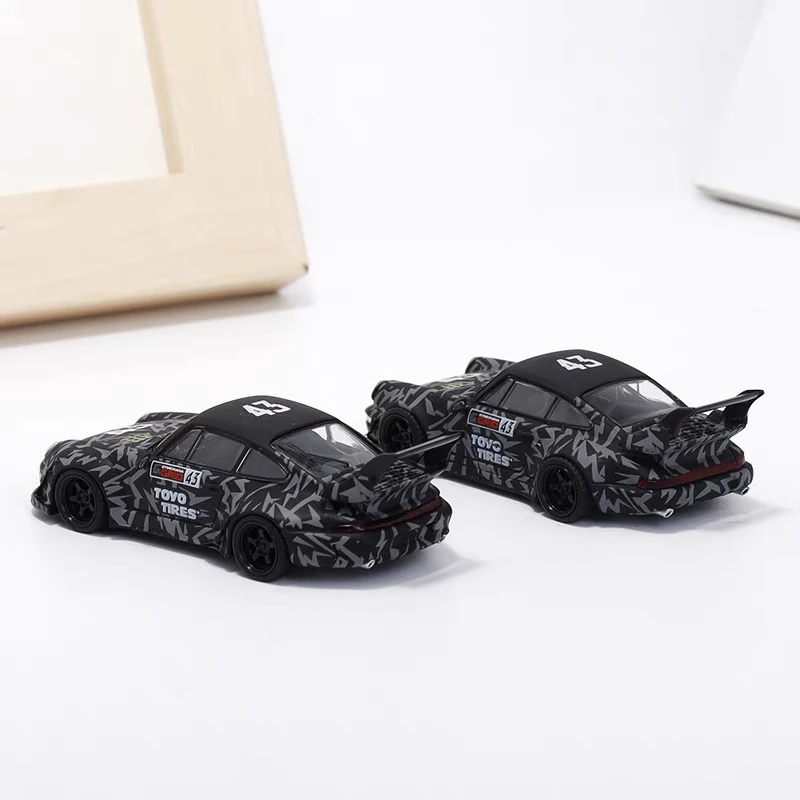 Flamme 1:64 Porsche RWB 964 993 Hoonigan Claw Onkel Ziegel Dämon Bafengte Legierung Auto Modell Sammlung Display Geschenk Spielzeug