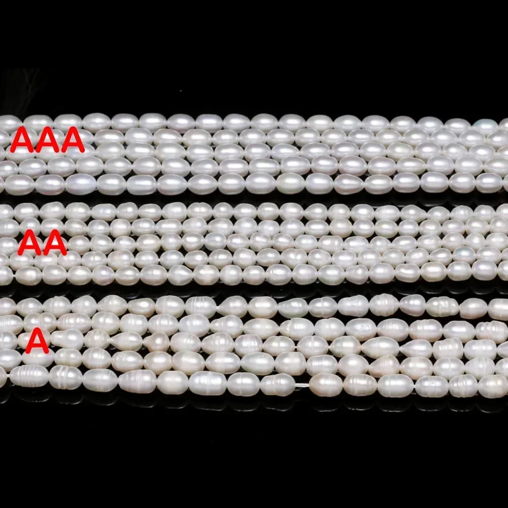 

AAA+ Natural Freshwater Pearl Beads Rice Isolation Loose Beaded for Jewelry Making DIY Personality Bracelet Necklace Accessories