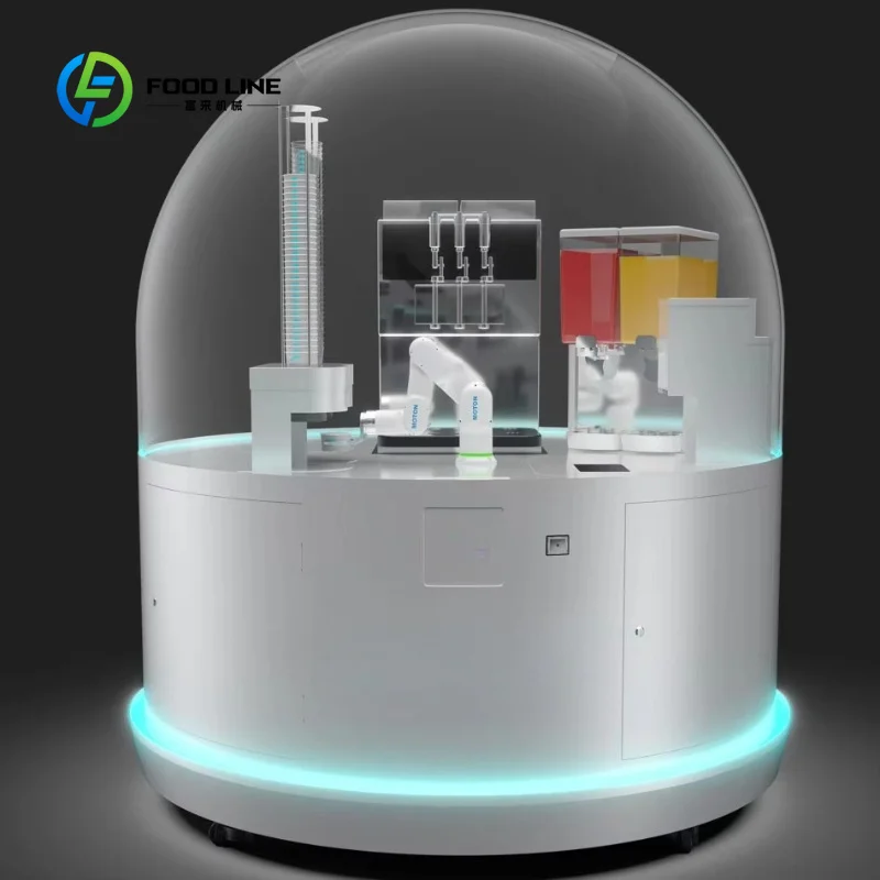 Customized Unmanned 24 Hours Self Service Ice Cream Vending Machine Robot Fully Automatic Milk Tea & Coffee Robot