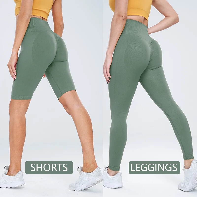 NORMOV-pantalones de Yoga sin costuras para mujer, mallas deportivas de cintura alta con realce, Sexy, para entrenamiento