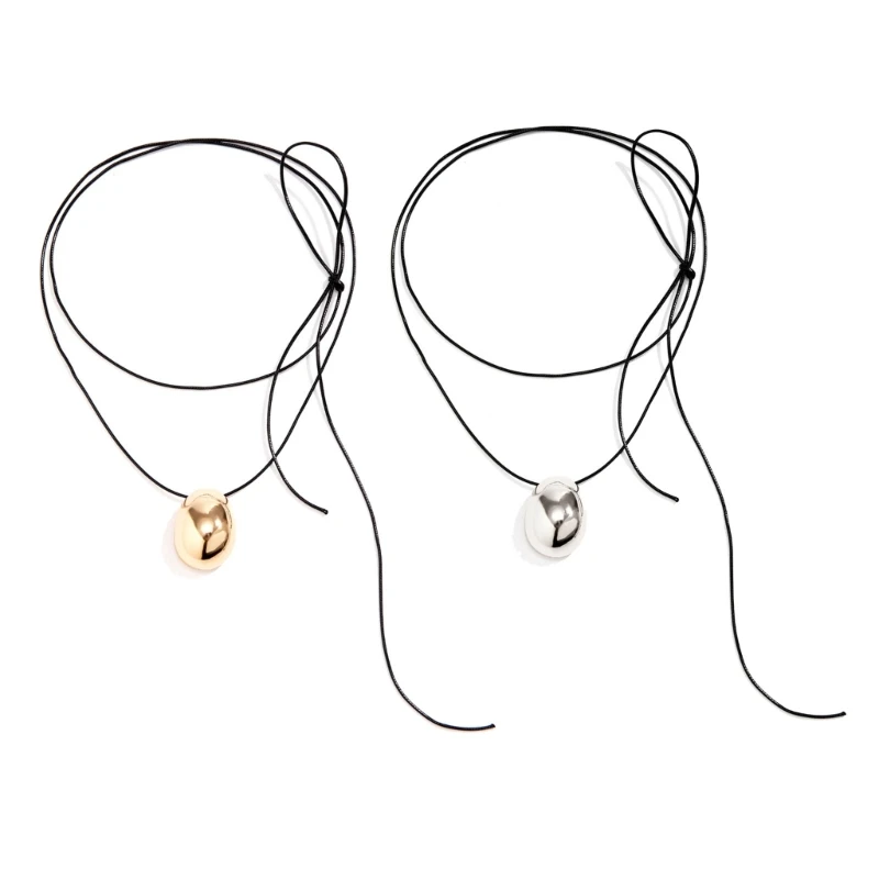 

Vintage Jewelry Simple Metal Sweater Chain with Geometric Knot Fashionable Necklace Accessory Stackable Clavicle Chains