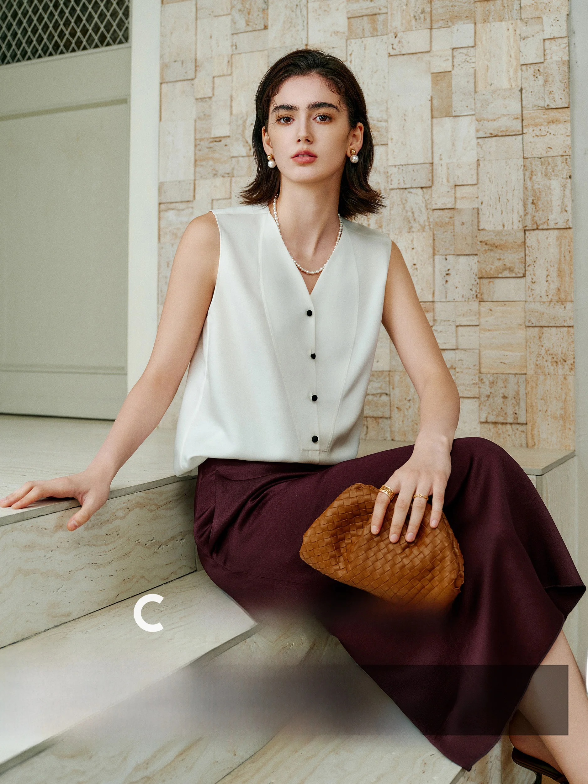 

Жилет из шелково-шерстяной смеси CA, легкий, удлиненный, с V-образным вырезом, женский, летний, комфортный, дышащий, прямого кроя