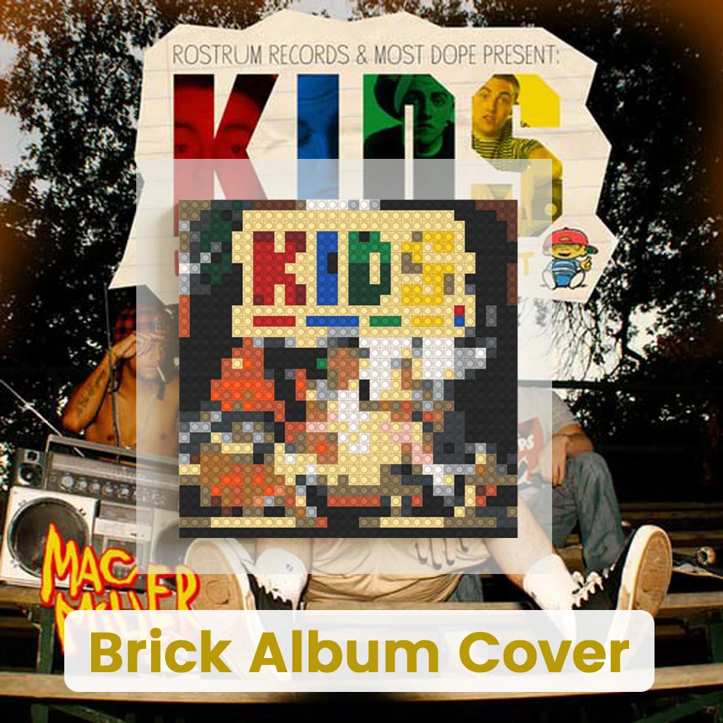 

Mac Miller Music Album Cover Poster DIY Mosaic Moc Building Blocks Art Poster Gift Home Wall Decor for Rap R&B Fans Gift