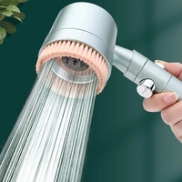 5 Modes Shower Head Large Flow Boost One-key Stop Showerhead with Filter Massage High Pressure Rainfall Bathroom Shower Nozzle