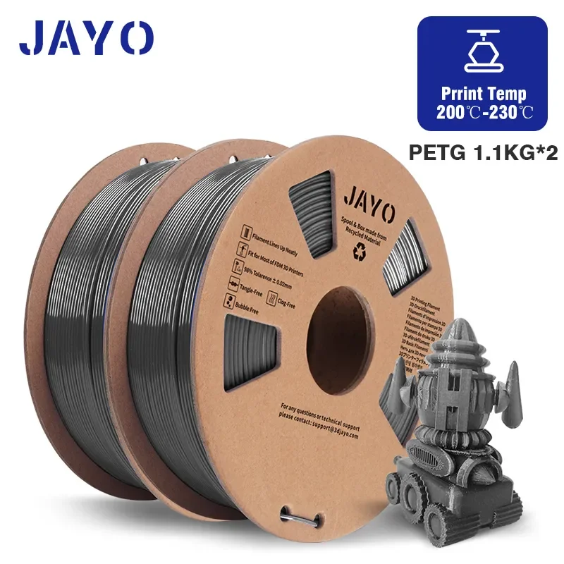 JAYO PLAMe/PETG/SILK/ABS/PLAPLUS/PLA Filament 1.75MM 3D Printer 2Rolls for FDM High Toughness 3D Printing Materials DIY Gift