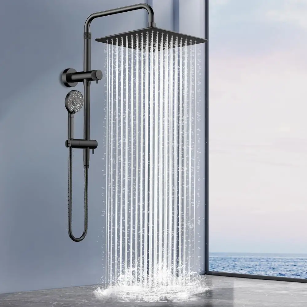 High Pressure Rainfall Shower Head Combo 10 Inch Dual Shower Heads 9 Functions Easy Installation