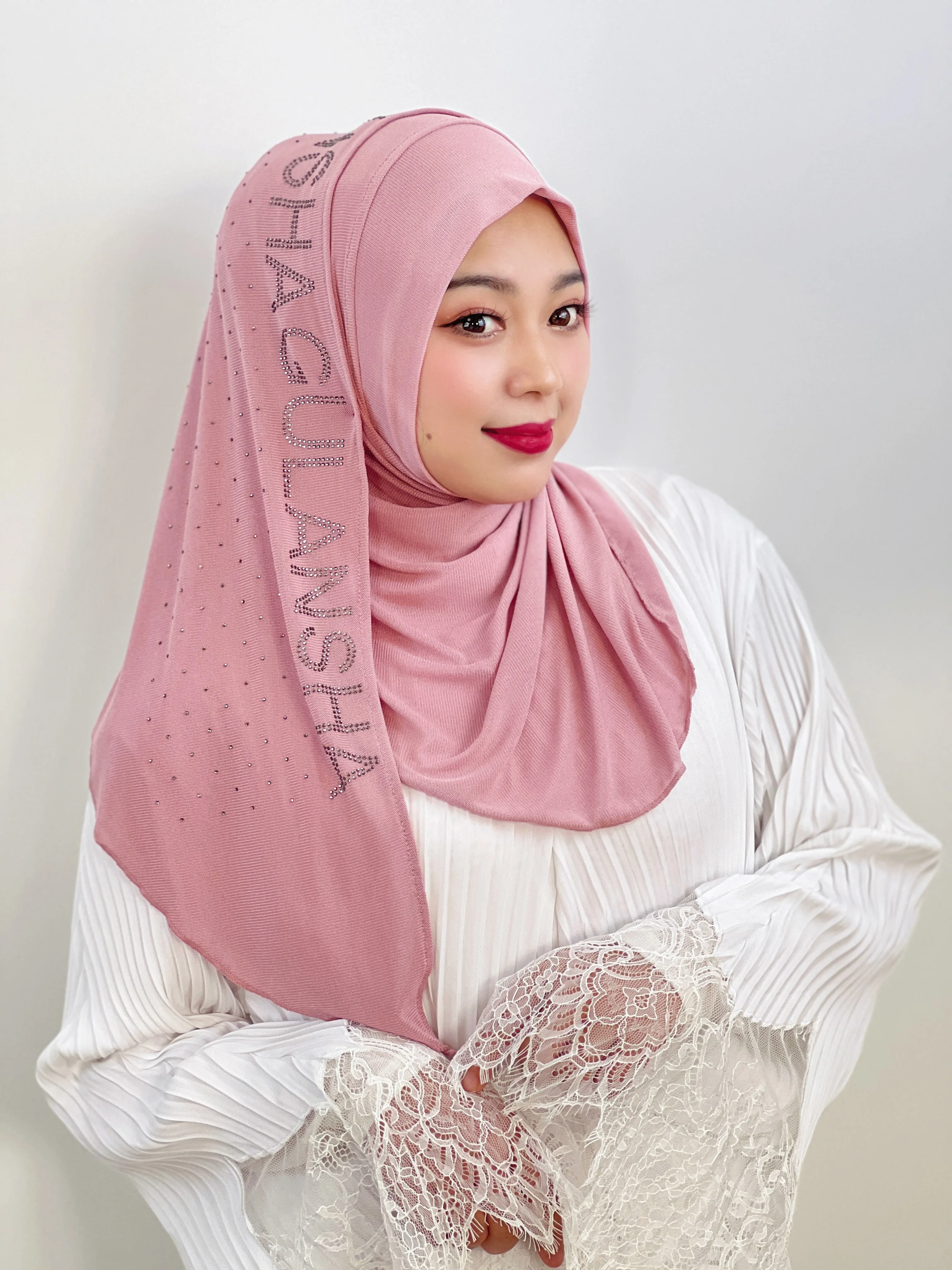 Muslim Alphabet Breathable Turban Ladies 6 Colors Shawl Robe Dress Solid Color Shawl Arab Islamic Clothing Turban 50*120