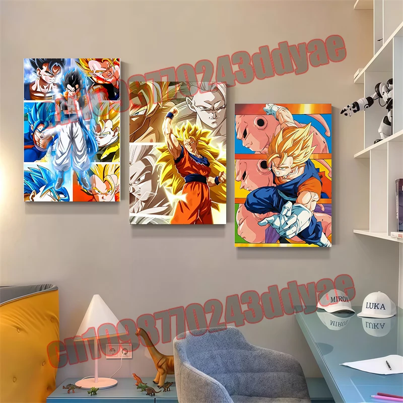 Japanese Anime Dragon Ball Z Canvas Painting Poster Vegeta Goku Super Saiyan Wall Decoration Picture Christmas Children's Gift image 3
