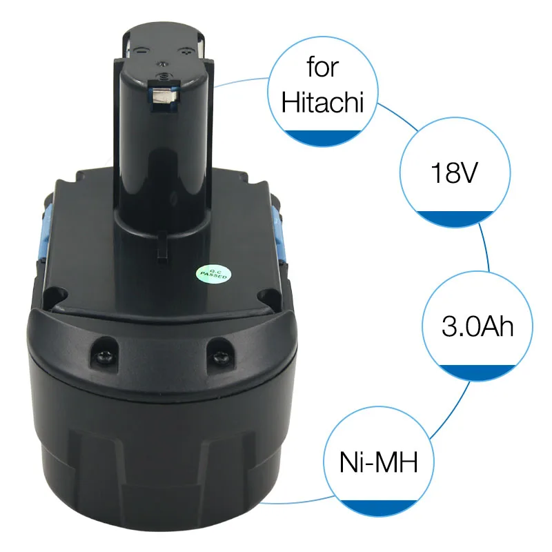 EB1812S EB1814SL EB1820 EB1826HL EB1830 18V 3000mAh Ni-MH Power Tool Rechargeable Battery for Hitachi Power Tool DS18DL DS18DVF3