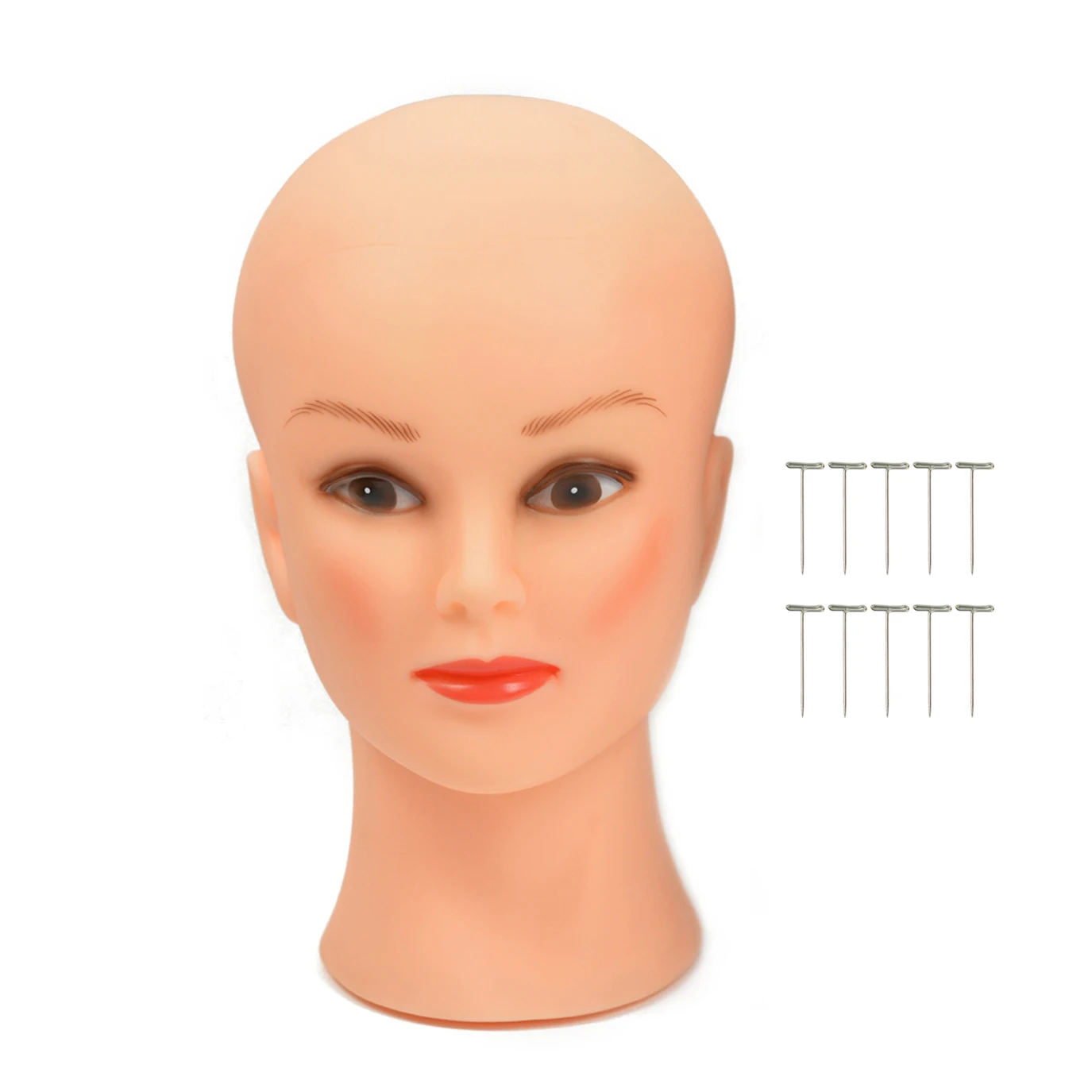 

Bald Mannequin Head Wig Making Head Professional Cosmetology Doll Head for Wig Making Displaying Eyeglasses Hair with T-Pins